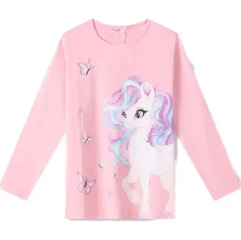 Dívčí tričko DÍVČÍ TRIČKO S KONÍKEM NOVINKA Barva: Světle růžová, Velikost: 128