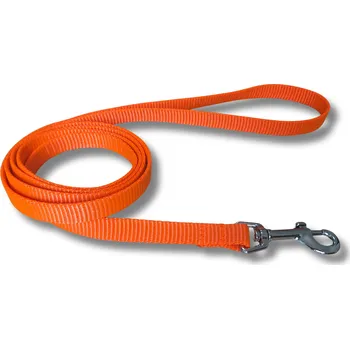 Vodítko pro kočky - NEON ORANŽOVÁ, 1,5 m, Karabina 66 mm - pochromováno - pro psy a kočky