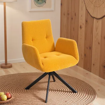 Obývací pokoj Otočné čalouněné křeslo s područkami | žluté