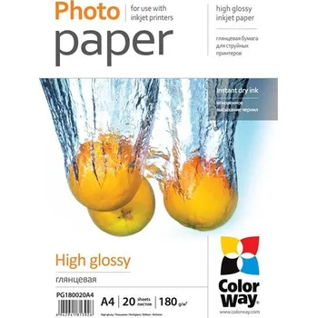 Fotopapír Lesklý fotopapír ColorWay A4 180 g/m2 20 ks