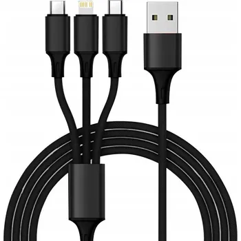 Datový kabel Kabel Izoxis USB - USB typ C / microUSB / Lightning 1,2 m černý