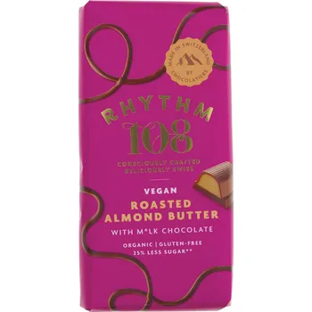 Čokoláda Rhythm 108 Plněná čokoláda pražené mandle 100 g bio BIO VEGAN Množství: 1 ks