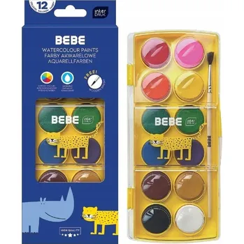 Výtvarná barva Akvarelové barvy 12 barev BEBE Kids Interdruk