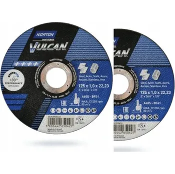Příslušenství k brusce NORTON ŘEZNÝ KOTOUČ NA KOV 125x1,0 NORTON VULCAN 100ks 100 KOTOUČŮ KOTOUČE