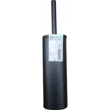 WC štětka Elegantní WC štětka s nádobkou do koupelny černá luxusní 17