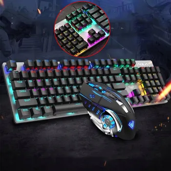 KLAWIATURA DLA GRACZY MECHANICZNA HERNÍ MYŠ