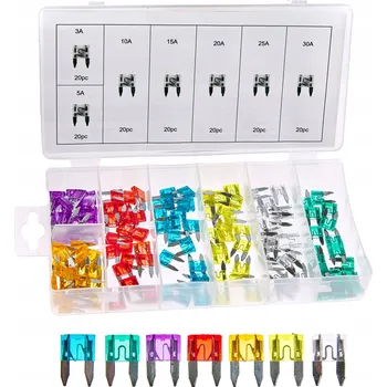 Autopojistky Pojistky do auta sada mini pojistek 3-30 A 140 ks