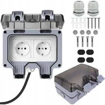 Elektrická zásuvka VENKOVNÍ ZAHRADNÍ ELEKTRICKÁ ZÁSUVKA VODOTĚSNÁ UTĚSNĚNÁ IP66