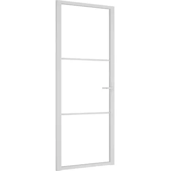 Interiérové dveře Vnitřní skleněné dveře 83 x 201,5 cm, bílé a průhledný, kalené