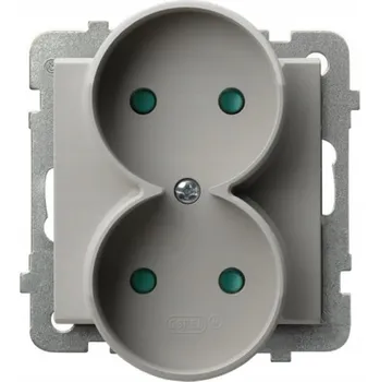 Elektrická zásuvka DVOJITÁ ZÁSUVKA BEZ UZEMNĚNÍ OSPEL SONATA GP-2RRP/m/82 KAŠMÍR