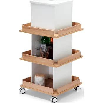 Knihovna 663509 - Tchibo - Věžový regál s úložným prostorem - barva: bílá