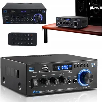 Hi-Fi komponenty STEREO HIFI ZESILOVAČ 2.0 KANÁLOVÝ BLUETOOTH 5.0 AUDIO PŘEHRÁVAČ 40 W + 40 W