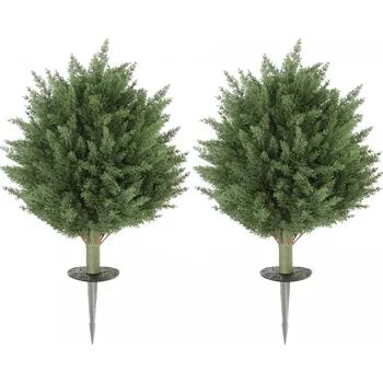 umělá květina HOMCOM 2 umělé cypřišové rostliny zelené