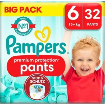Plena Plenkové Kalhotky Pampers Premium Protection Velikost 6, 32 ks