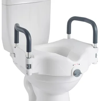 WC sedátko Vevor Zvýšené wc sedátko s polstrovanými rukojeťmi, nosnost 136.1 kg, zdvih 127 mm