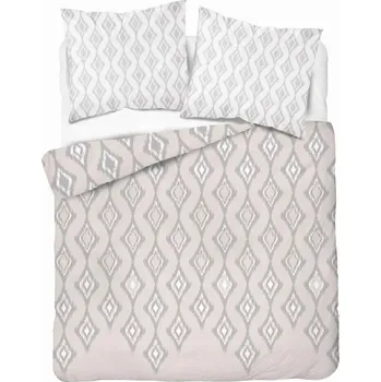 Povlečení SADA POVLEČENÍ 160X200 Detexpol MIKROFIBRA Geometrie Pudrová Růžová/béžová