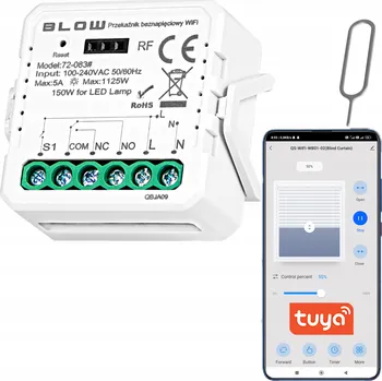 vypínač INTELIGENTNÍ RELÉOVÝ SPÍNAČ BLOW WIFI TUYA BEZNAPĚŤOVÝ SMART