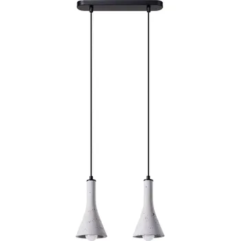 Závěsné svítidlo REA 2 beton šedá moderní dvoubodové nad jídelní stůl SOLLUX LIGHTING