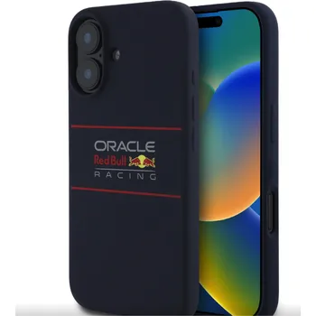 Pouzdro na mobilní telefon Red Bull Silicone Horizontal Logo MagSafe pro iPhone 16 – tmavě modrá