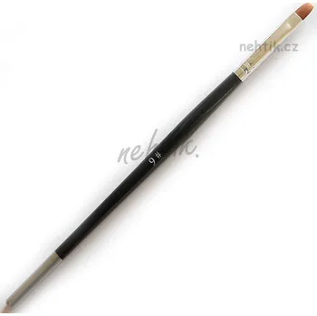 Kosmetický štětec Nailee Štětec dřevěný černý, plochý č. 6, na gelové nehty