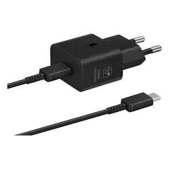 Telefonní příslušenství EP-T2510XBE Samsung USB-C 25W Cestovní nabíječka + USB-C Datový Kabel Black (Pošk. Balení)