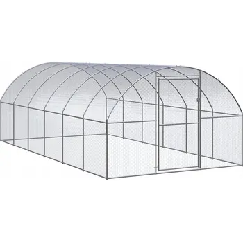 Klec pro kuřata 3 x 6 x 2 m, stříbrná, ocel