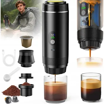 Kávovar PŘENOSNÝ BEZDRÁTOVÝ KÁVOVAR NA CESTY DO KANCELÁŘE NEBO DO KEMPU 80 ML