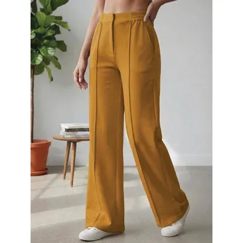 Dámské kalhoty Elegantní dámské kalhoty VSB LEMI hořčicové, VELIKOST L