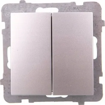 vypínač Schodišťový vypínač Klasik, Podomítkový Ospel stříbrný ŁP-10G/m/18