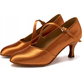 Dámská obuv Lelka taneční boty pro standardní tance 149 - HNĚDÉ - podpatek 6,5 cm, velikost 42