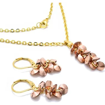 Souprava šperků Ocelová souprava Swarovski zlacená Suri - 45 cm