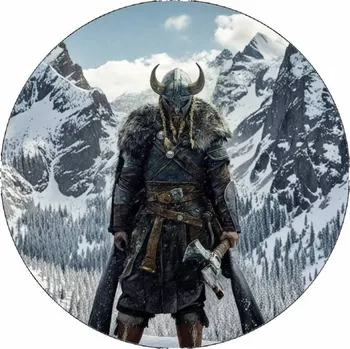 Jedlá dekorace na dort Jedlý papír Viking v horách 19,5 cm - Pictu Hap