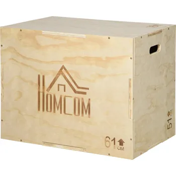 Úložný box Dřevěný plyo-Box 3 v 1, 51/61/76 cm | přírodní