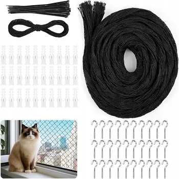 Kosmetika pro kočku SÍŤ PRO KOČKY 8 x 3 m OCHRANNÁ SÍŤ NA BALKON OKNO PEVNÁ VELKÁ 2,6x2,6cm