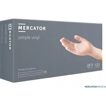 Zdravotnický materiál Bezprašné vinylové rukavice MERCATOR simple, velikost S