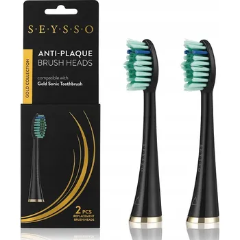 Elektrický zubní kartáček SEYSSO Gold Black anti-plaque hlavice pro sonický zubní kartáček, 2 kusy