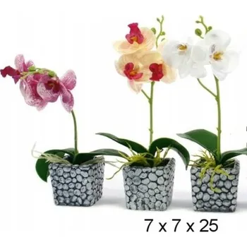 umělá květina UMĚLÝ KVĚT V KVĚTINÁČI Orchidej RŮZNÉ PROVEDENÍ