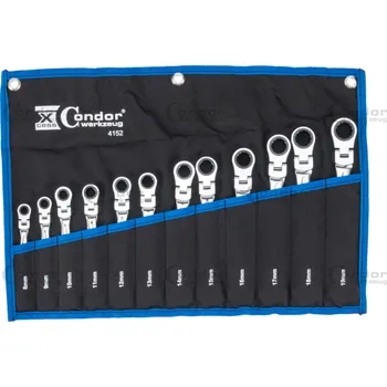 Condor Sada ráčnových očkoplochých klíčů, 12 ks, 8-19 mm