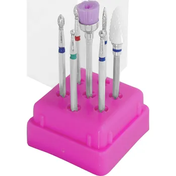 Bruska na nehty Nailee Sada frézek na nehty 7 ks na stojánku, diamant a keramika