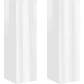 Televizní stolek TV stolek, 2 ks, lesklá bílá, 30 x 31 x 100 cm