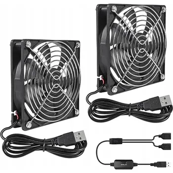 Domácí ventilátor VENTILÁTOR PC USB 5V CHLADICÍ PRO SKŘÍNĚ POČÍTAČ ROUTERU TICHÝ 2 KS