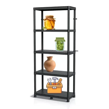 regál Plastový regál ProRegaly.cz 172,5 x 74 x 36 cm - 5 polic, nosnost 220 kg (STACKARO SOLID SMALL Kistengerg)