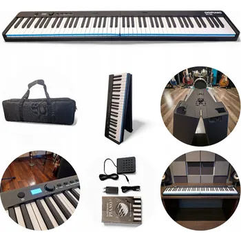 Skládací digitální piano s 88 klávesami DIGI PIANO BX-20 ČERNÉ, akumulátorové