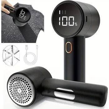 IP kamera ODŽMOLKOVAČ NA ODĚVY ČALOUNĚNÍ AKUMULÁTOROVÝ LED 6 ČEPELÍ 3 RYCHLOSTI 1200MAH ČERNÝ