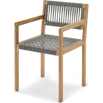 695406 - Tchibo - Jídelní židle s textilním výpletem - barva: šedá