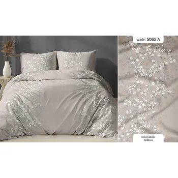 Povlečení Povlečení saténové 160x200 béžové kytičky na zip KARO Satin