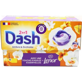 Prací prostředek Dash All in 1 prací kapsle s aviváží Lenor pro praní při nízkých teplotách, 19 ks