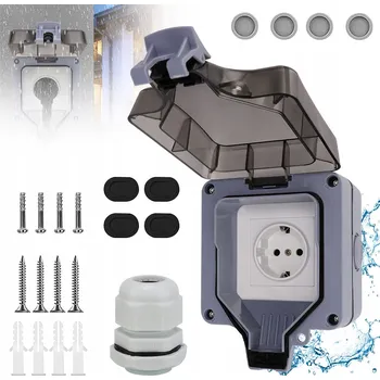 Elektrická zásuvka VENKOVNÍ ZAHRADNÍ ELEKTRICKÁ ZÁSUVKA VODOTĚSNÁ UTĚSNĚNÁ IP66