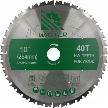 Pilový kotouč Pilový kotouč na dřevo s vidiovými zuby Walter 254x30 Z40