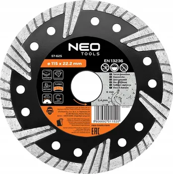 Vrták Diamantový kotouč 115 x 22.2 mm turbo NEO TOOLS